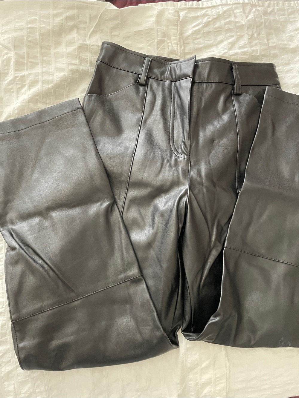 LBLC The Label Black Faux Leather Women’s Pants - Sleek Straight Fit S NWT